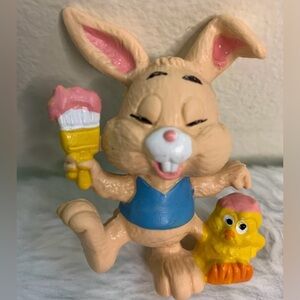 Kids Bunny and Chick Paint Figure Toy - Pink, Blue, Yellow